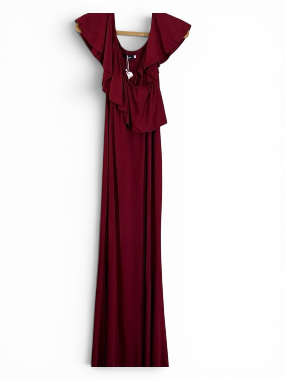 NWT Molli Burgundy Ruffle Maxi Dress